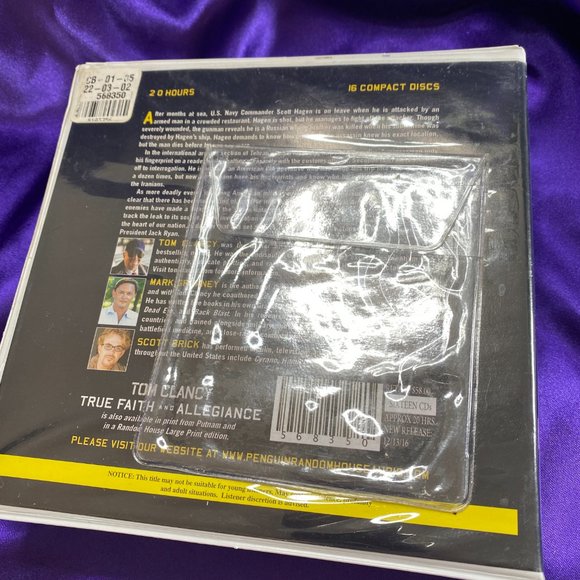 📌Tom Clancy True Faith & Allegiance  Mark Greaney Read Scott Brick Audio 16 CDs - Picture 2 of 8